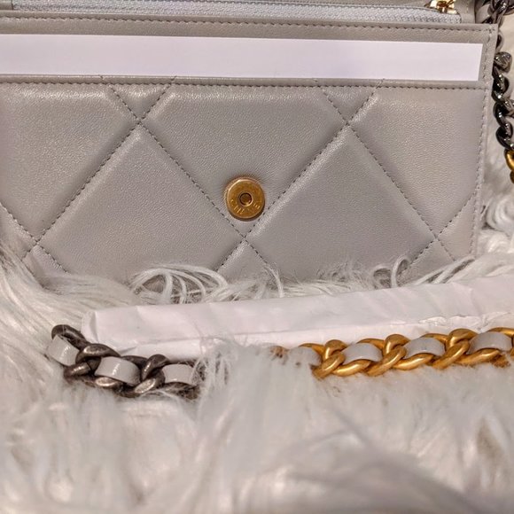 Brand New Chanel 19 WOC Grey Wallet on Chain - Picture 7 of 9